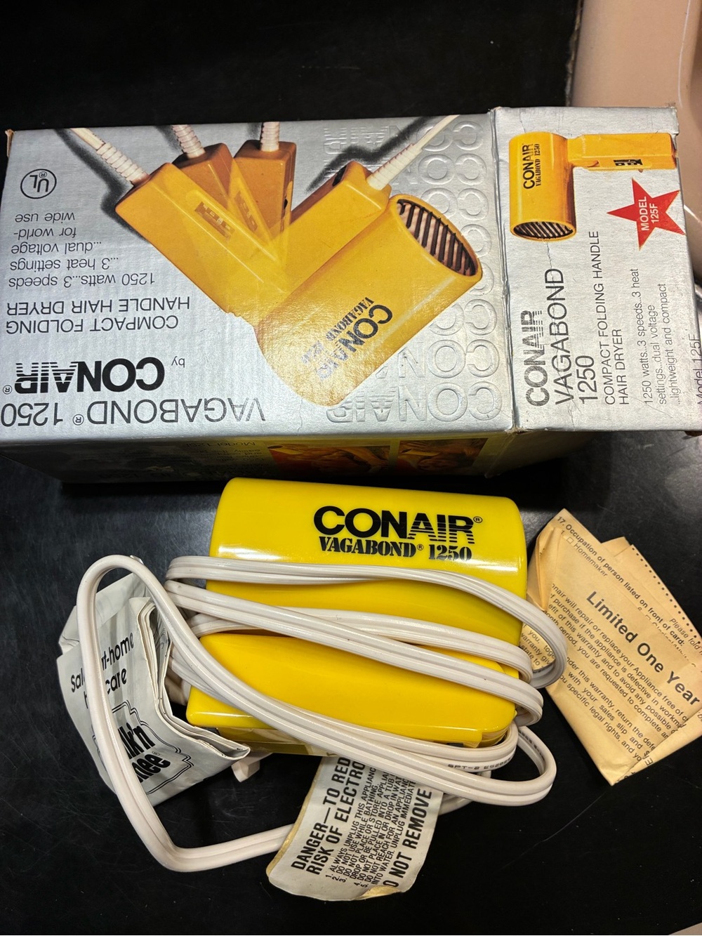 Conair Vagabond 1250 Compact Foldable Hair Dryer - Yellow